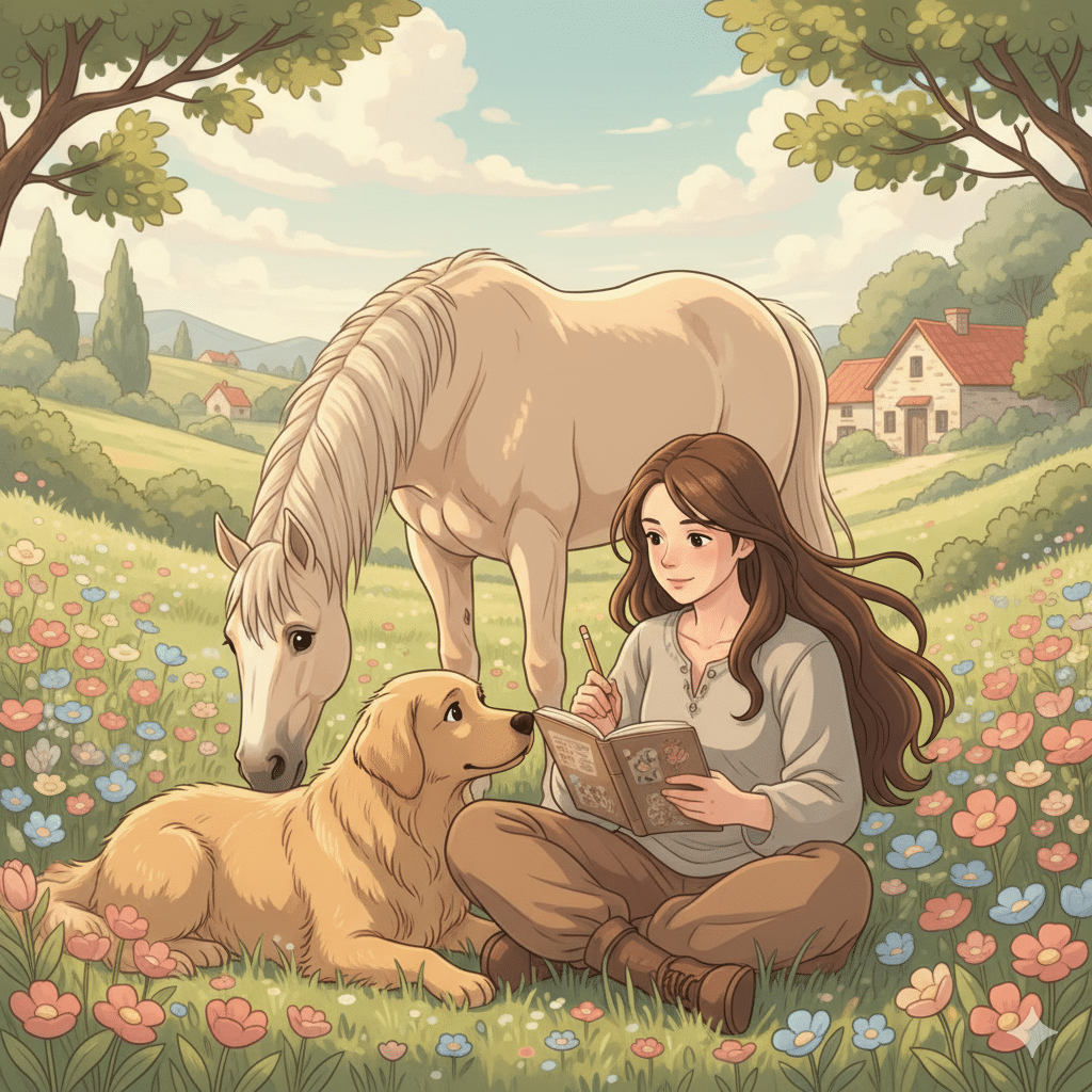 Étudiants en formation naturopathie animale Belgique avec chiens et chevaux.